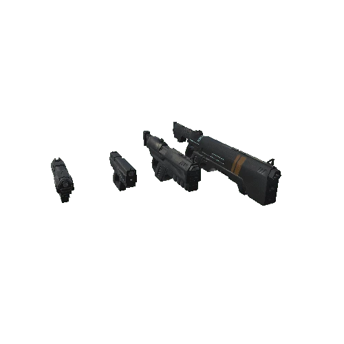 sci-fi weapons black obj